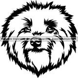 Lowchen Dog Breed Head Face ClipArt SVG 001