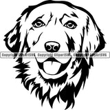 Golden Retriever Dog Breed Head Face ClipArt SVG