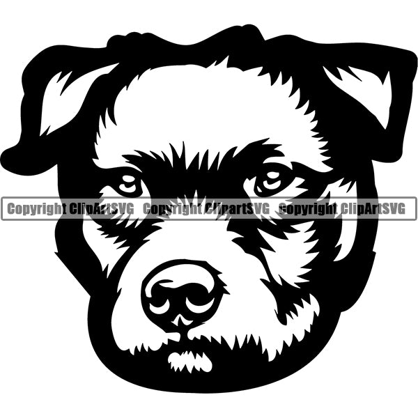Patterdale Dog Breed Head Face ClipArt SVG 001