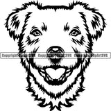 Parson Russell Dog Breed Head Face ClipArt SVG 001
