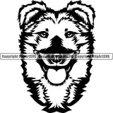 Mongrel Dog Breed Head Face ClipArt SVG 001