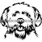 Maltese Dog Breed Head Face ClipArt SVG 009