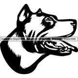 Pit Bull Dog Breed Head Face ClipArt SVG 008