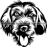 German Wirehaired Pointer Dog Breed Head Face ClipArt SVG