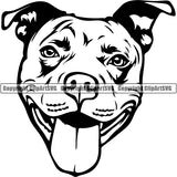 Pit Bull Dog Breed Head Face ClipArt SVG 015