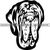 Neapolitan Mastiff Dog Breed Head Face ClipArt SVG 001