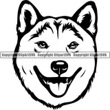 Shiba Inu Dog Breed Head Face ClipArt SVG 002