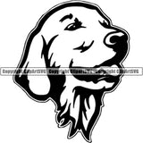 Golden Retriever Dog Breed Head Face ClipArt SVG 001