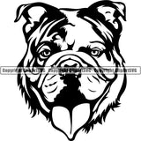 Animal Dog English Bulldog Dog Breed Head Face ClipArt SVG 005