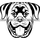 Rottweiler Dog Breed Head Face ClipArt SVG 002