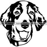 Welsh Springer Spaniel Dog Breed Head Face ClipArt SVG 001