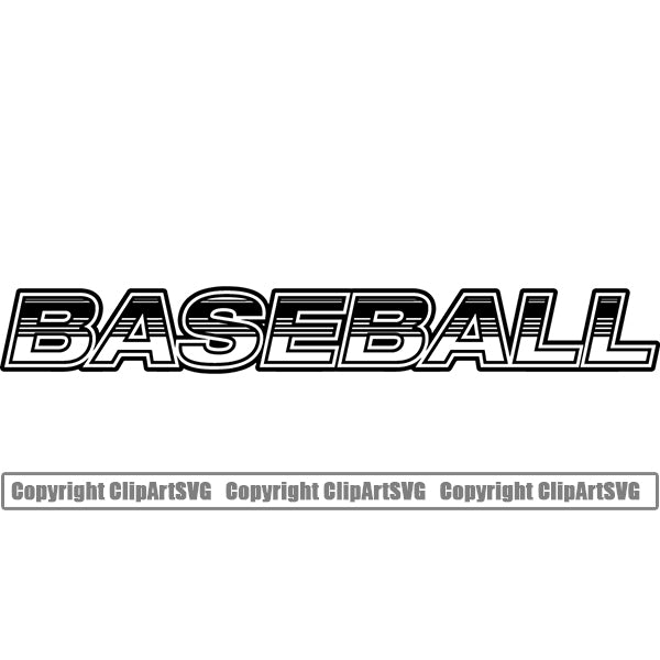 Baseball Text ClipArt SVG – ClipArt SVG