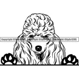 Poodle Peeking Dog Breed ClipArt SVG 004