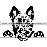 Caine Terrier Peeking Dog Breed Clipart SVG 001