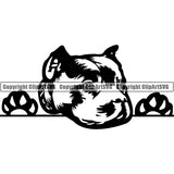 Pit Bull Peeking Dog Breed ClipArt SVG