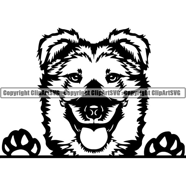 Mongrel Peeking Dog Breed ClipArt SVG