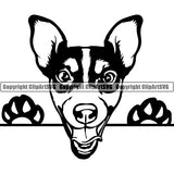 Jack Russell Terrier Peeking Dog Breed ClipArt SVG 002