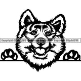 Akita Peeking Dog Breed Clipart SVG