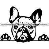 French Bulldog Peeking Dog Breed ClipArt SVG 003