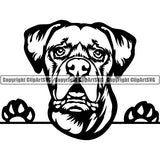 Boxer Peeking Dog Breed Clipart SVG 005