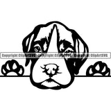 German Boxer Peeking Dog Breed ClipArt SVG 001