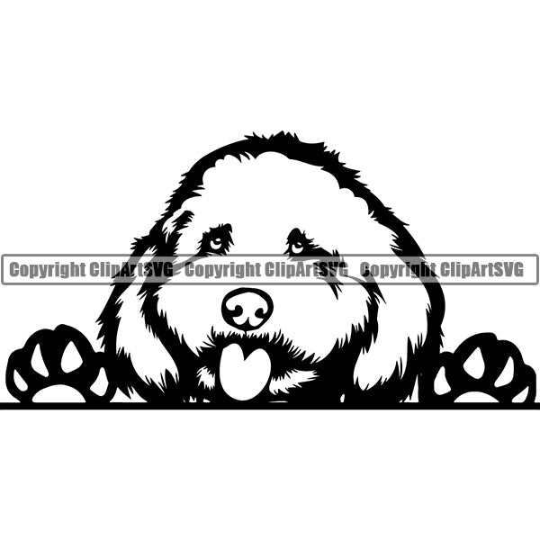 Cockapoo Peeking Dog Breed Clipart SVG 004