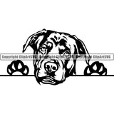 Rottweiler Peeking Dog Breed ClipArt SVG 001