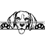 Beagle Peeking Dog Breed Clipart SVG 003