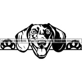 Dachshund Peeking Dog Breed Clipart SVG 014
