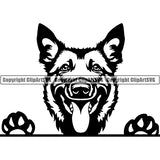 Belgian Shepherd Peeking Dog Breed ClipArt SVG