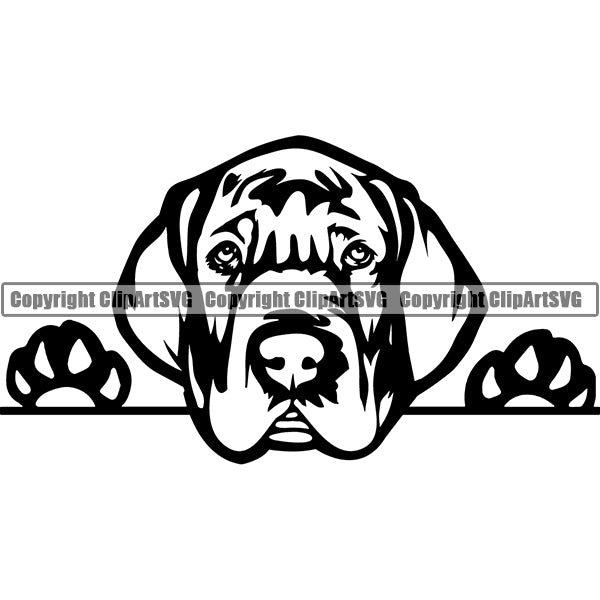 Great Dane Peeking Dog Breed ClipArt SVG 011