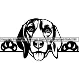 Beagle Peeking Dog Breed Clipart SVG 004