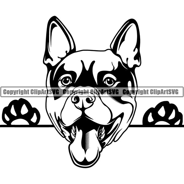 Thai Ridgeback Peeking Dog Breed ClipArt SVG 002