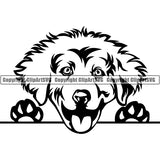 Great Pyrenees Peeking Dog Breed ClipArt SVG 002