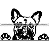French Bulldog Peeking Dog Breed ClipArt SVG 002