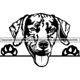 Weimaraner Peeking Dog Breed ClipArt SVG 008
