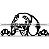 Dachshund Peeking Dog Breed Clipart SVG 010
