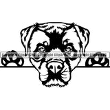 Rottweiler Peeking Dog Breed ClipArt SVG 009