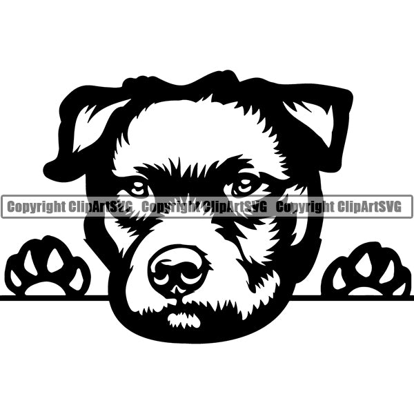 Patterdale Peeking Dog Breed ClipArt SVG
