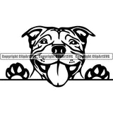 Pit Bull Peeking Dog Breed ClipArt SVG