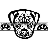 Pit Bull Peeking Dog Breed ClipArt SVG 003