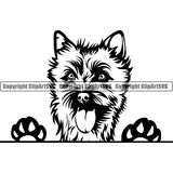 Caine Terrier Peeking Dog Breed Clipart SVG 003