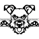 Schnauzer Peeking Dog Breed ClipArt SVG 002