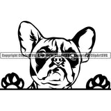French Bulldog Peeking Dog Breed ClipArt SVG 004