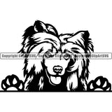 Chinese Crested Peeking Dog Breed Clipart SVG 001