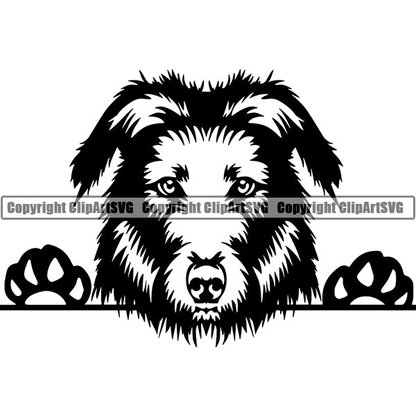 Lurcher Peeking Dog Breed ClipArt SVG
