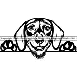 Dachshund Peeking Dog Breed Clipart SVG 013
