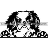 Japanese Chin Peeking Dog Breed ClipArt SVG 002