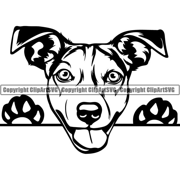 Jack Russell Terrier Peeking Dog Breed ClipArt SVG 003