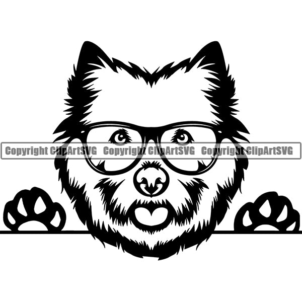 West Highland White Terrier Peeking Dog Breed ClipArt SVG 001